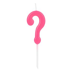 Vela Pick Interrogação Rosa - Silver Plastic