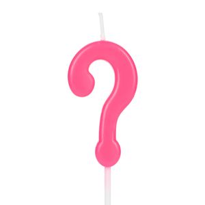 Vela Pick Interrogação Rosa - Silver Plastic