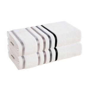 Kit Com 2 Toalhas de Banho Lumina Branco/cinza - Karsten