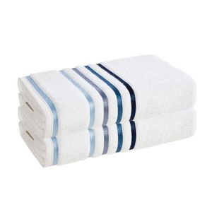 Kit Com 2 Toalhas de Rosto Lumina Branco/azul - Karsten