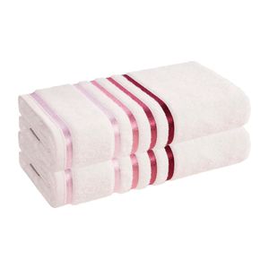 Kit Com 2 Toalhas de Rosto Lumina Branco/rosa - Karsten