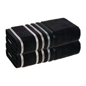 Kit Com 2 Toalhas de Rosto Lumina Preto/cinza - Karsten