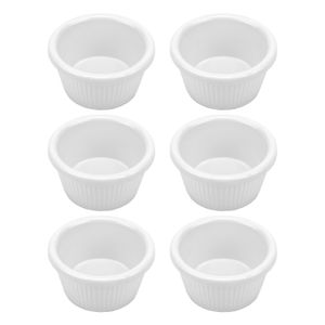 Kit Com 6 Ramekin Gourmet Mix 7cm Branco - Marcamix