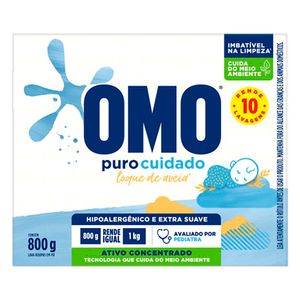 Lava Roupas Pó Puro Cuidado 800g - Omo