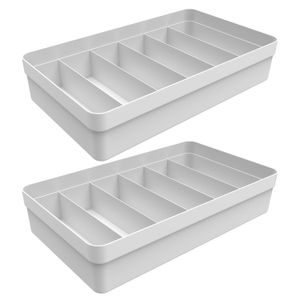 Kit Com 2 Organizadores de Gaveta Logic Colmeia 6 Divisórias 20x34,6cm - Martiplast