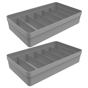 Kit Com 2 Organizadores de Gaveta Logic Colmeia 6 Divisórias 20x34,6cm - Martiplast