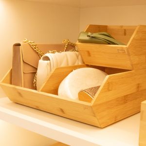 Caixa Organizadora Empilhável Dupla em Bambu 13l Keep - Ou