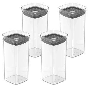 Kit Com 4 Potes Hermético Block 340mL Natural - Ou