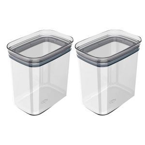 Kit Com 2 Potes Hermético Block 1,5l Natural - Ou
