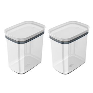 Kit Com 2 Potes Hermético Block 1,5l Branco - Ou