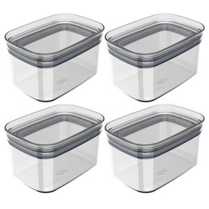 Kit Com 4 Potes Hermético Block 650mL Natural - Ou