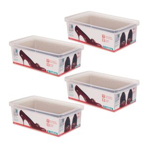 Kit Com 4 Caixas Organizadoras para Sapato My Closet 10x31cm - Ordene