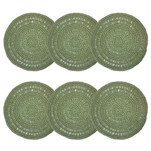 Kit Com 6 Serviço Americano Tricot Verde Menta - Yoi