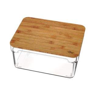 Organizador Clear 3l com Tampa em Bambu - Ou