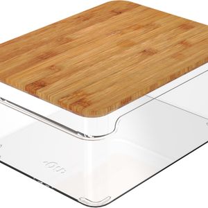 Organizador Clear 3l com Tampa em Bambu - Ou