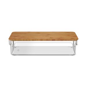 Organizador Clear 3,5l com Tampa em Bambu - Ou