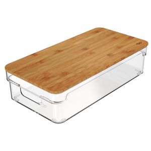 Organizador Clear 3,5l com Tampa em Bambu - Ou