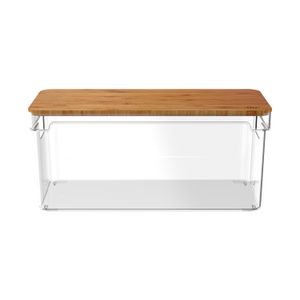 Organizador Clear 6,3l com Tampa em Bambu - Ou