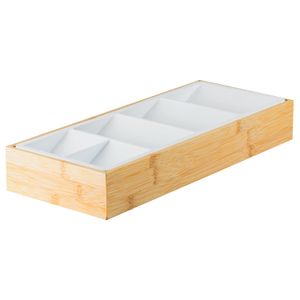 Organizador de Talheres Compacto Keep em Bambu- Ou