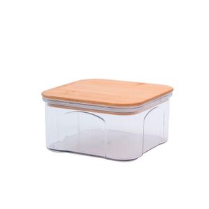 Pote para Mantimentos Transparente com Tampa em Bambu 450 mL - Oikos