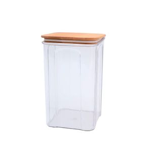 Pote para Mantimentos Transparente com Tampa em Bambu 1,4l - Oikos