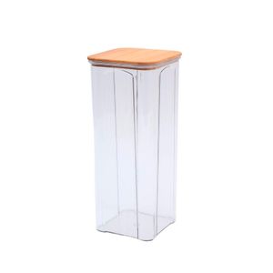 Pote para Mantimentos Transparente com Tampa em Bambu 2l - Oikos