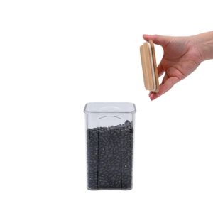 Pote para Mantimentos Transparente com Tampa em Bambu 1,4l - Oikos