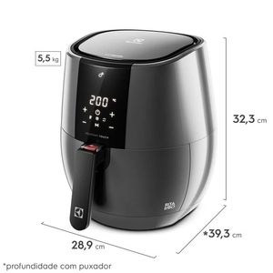 Air Fryer Electrolux 3,2L Digital Cinza Experience Com Função Virar 1400W por Rita Lobo (EAF20)