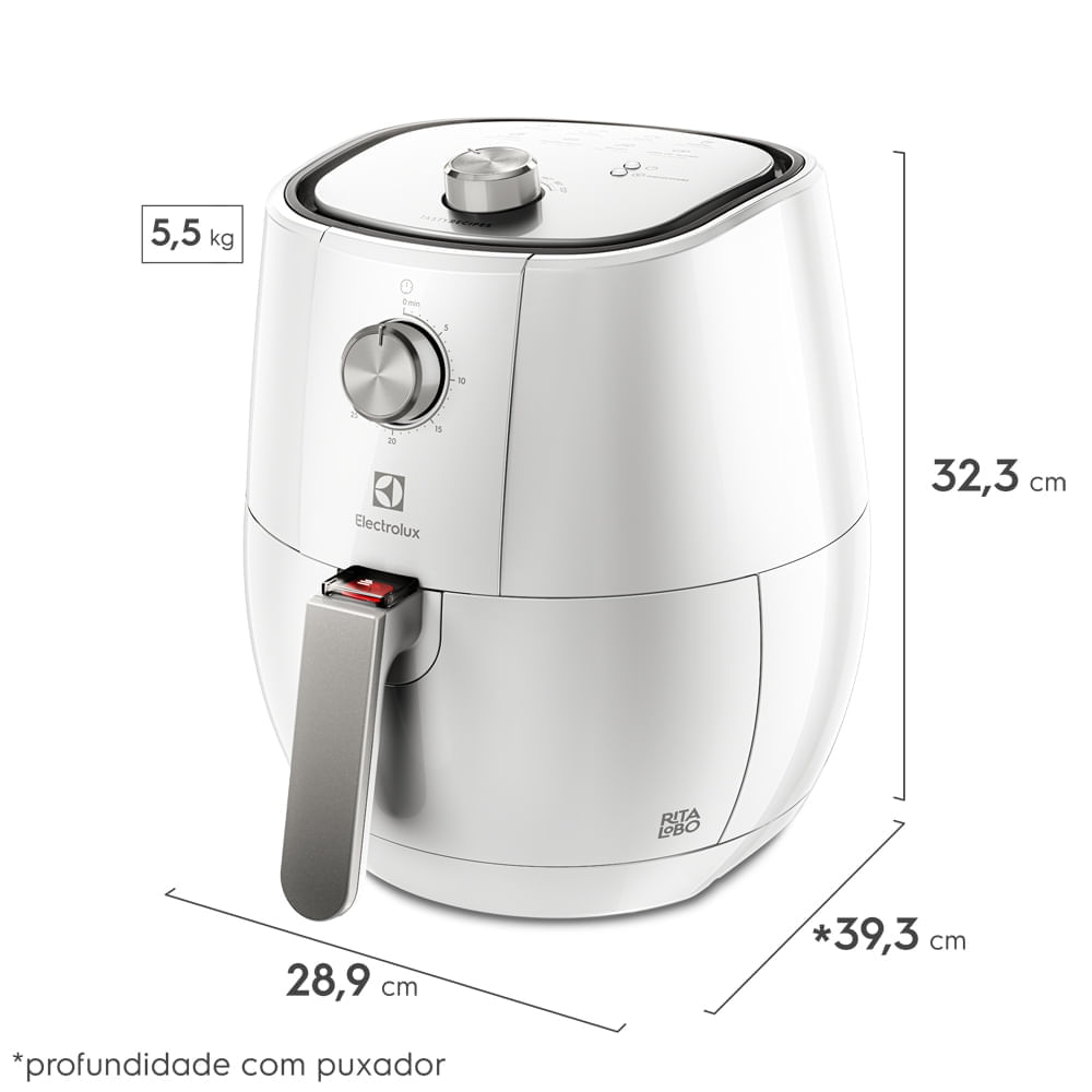 Air Fryer Electrolux 3,2L Preta Efficient 1400W por Rita Lobo (EAF10)