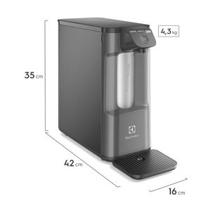 Purificador Electrolux Pure 4x Água Gelada, Fria e Natural com Painel Touch Cinza (PE12G)