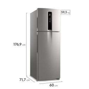 Geladeira Electrolux Frost Free Inverter 390L Efficient AutoSense Duplex Inox Look (IF43S)