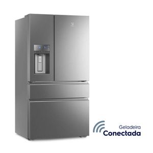 Geladeira Electrolux Frost Free Inverter 540L FlexiSpace Conectada Wi-fi 3 Portas Cor Inox (DM91X)