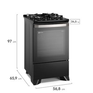 Fogão 4 bocas Electrolux Cinza Experience com Mesa de Vidro, PerfectCook360 e VaporBake (FE4CP)