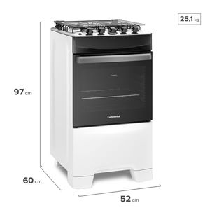 Fogão 4 Bocas Continental Prata Automático com TOPLimpaFácil (FC4IB) Premium