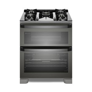 Fogão 5 bocas Electrolux Cinza Expert com Duplo Forno, Função Air fryer e Mesa de Vidro (FE5AD)