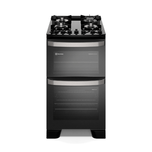 Fogão 4 bocas Electrolux Preto Experience com Duplo Forno, PerfectCook e Multi Chama (FE4DP)