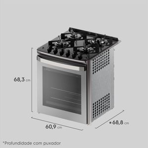 Fogão de Embutir 4 bocas Electrolux Cinza Experience com Mesa de Vidro, PerfectCook360 e VaporBake (FE4EC)