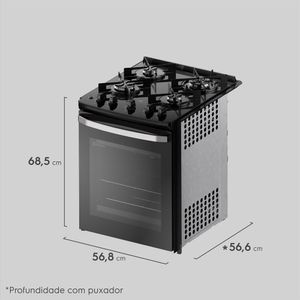 Fogão de Embutir 4 bocas Electrolux Preto Experience com Mesa de Vidro, PerfectCook e VaporBake (FE4BP)