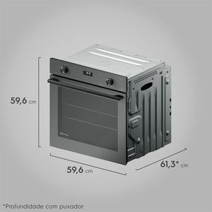 Forno de Embutir Electrolux a Gás 80L Experience com FoodSensor Cinza (OE8GF)