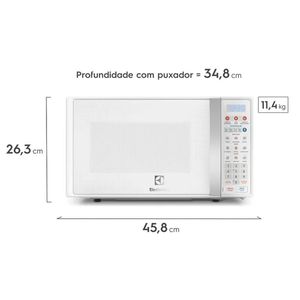 Micro-ondas Electrolux 20L Branco com Função Tira Odor e Descongelar (MTO30)