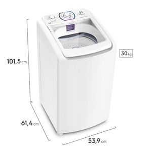 Máquina de Lavar Electrolux 8,5kg  Branca Essential Care com Diluição Inteligente e Filtro Fiapos (LES09)