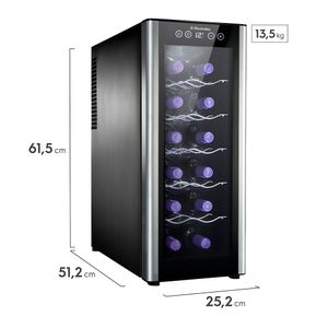 Adega Electrolux  12 garrafas Uma Porta Acabamento em Alumínio  (ACB12)