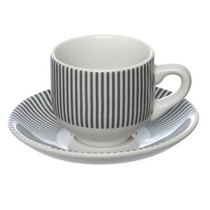 Jogo de Xícaras De Café com Pires 6 Peças 90mL Lisboa Branca - Hauskraft