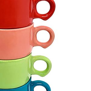 Jogo de Xícaras 4 Peças Stack 90mL Colorido - Hauskraft