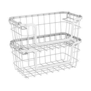 Cesto Organizador Metalla 30x16cm Branco - Yoi