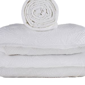 Colcha M.blanc Memory Queen 3 Peças Branca - Têxtil J. Serrano