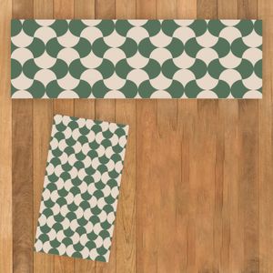 Jogo de Tapetes para Cozinha 2 Peças Leques - Marka Textil