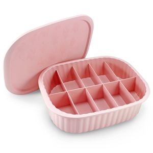 Cesta com Tampa 10 Divisória Loft 32,5cm Rosa - Jacki Design