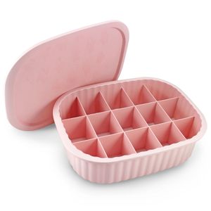 Cesta com Tampa 15 Divisória Loft 32,5cm Rosa - Jacki Design