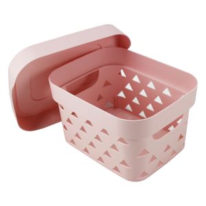 Cesta Organizadora com Tampa Loft 22cm Rosa - Jacki Design